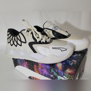 PUMA Lamelo Ball MB.01 Low White Black Size 6.5 Basketball Shoes 377368 13